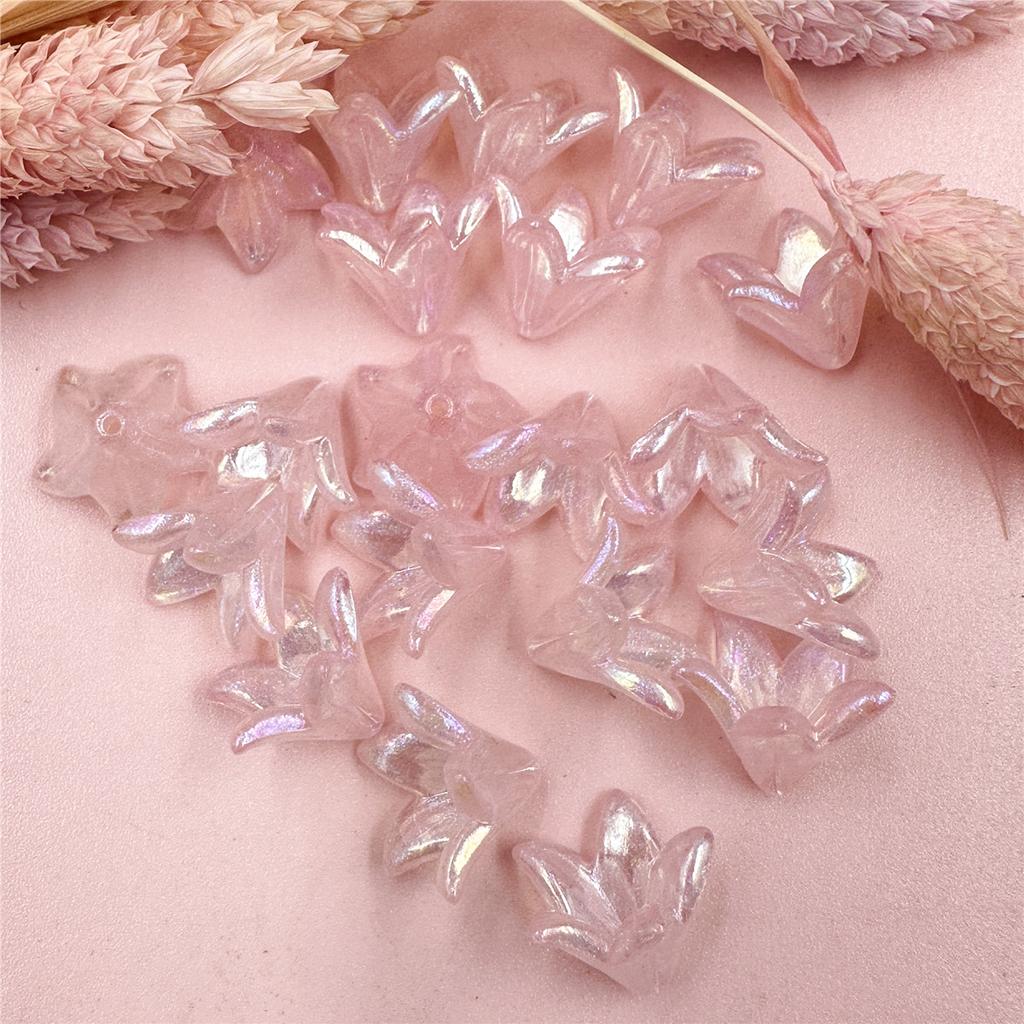 Шпилька-орнамент «сделай сам», аксессуар из бисера, цветочные бусины, разноцветные 20 шт., 16*11,5 мм, матовый материал аксессуара, цвет макарон, акрил