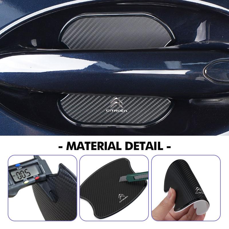4pcs Car Door Handle Bowl Sticker Protector Anti-collision Strip For Citroen C4 C3 C5 C1 C2 C6 VTS C4L DS3 DS4 DS5 Grand ajx256