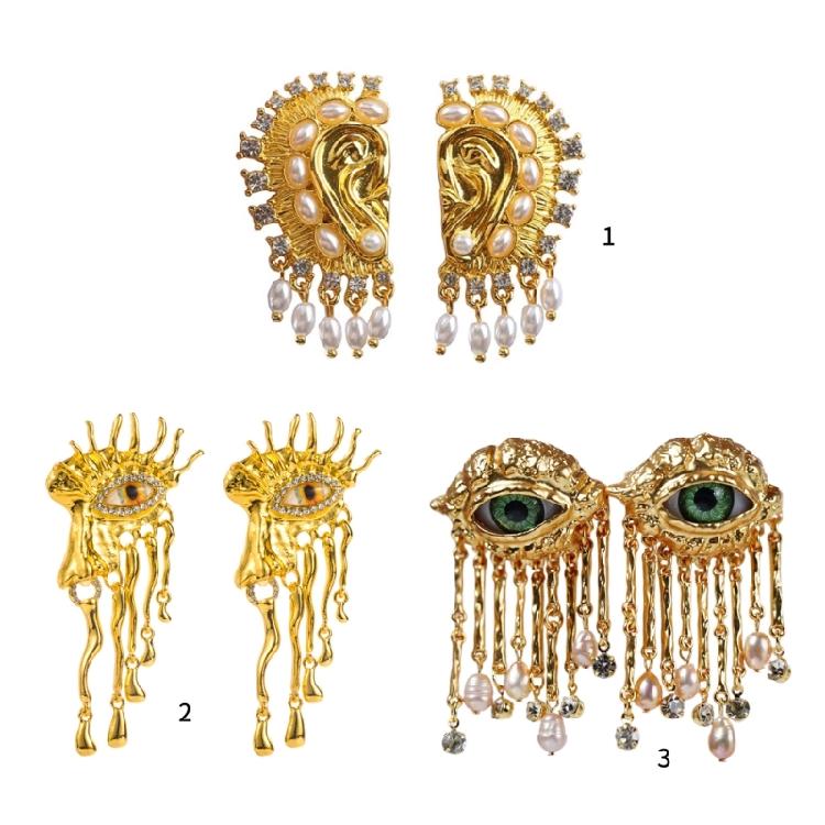 Художественная модель уха, украшение для уха/глаза, уникальные серьги-гвоздики с индивидуальным дизайном для вечеринок и свиданий.