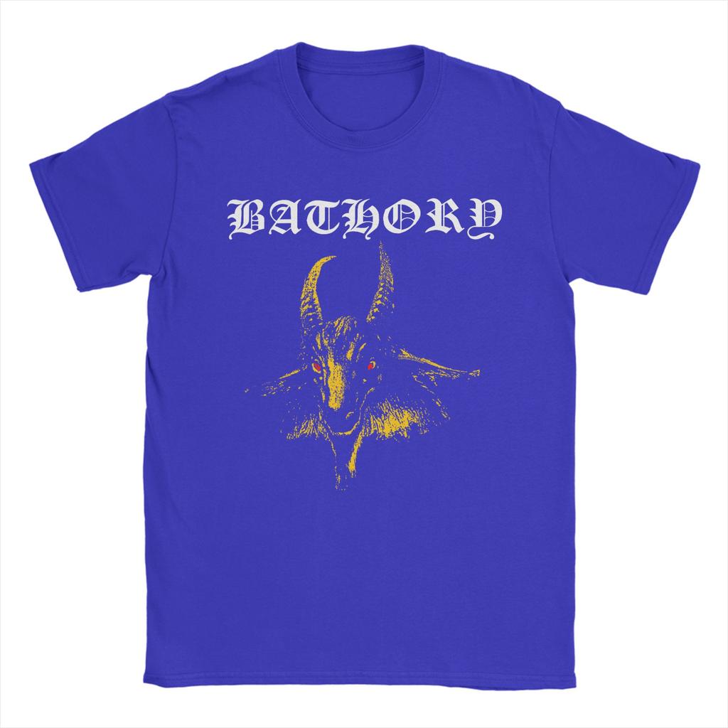 Bathory  Goat Logo Men T Shirt  Vintage Tee Shirt Short Sleeve O Neck TShirt Pure Cotton Printed Clothes