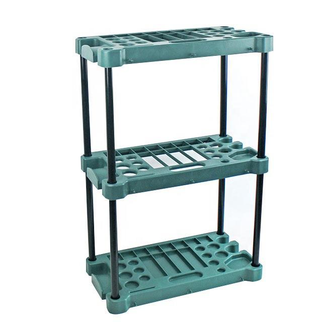 Yongyou Gardening Tool Rack , Plastic and Iron Pipe 2 - Tier Organizer , Space - Saving Storage for Garden Tools , Garag