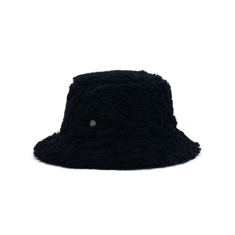 poesiedame PEBBLE FUR BUCKET HAT IN BLACK