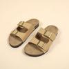 Fashion 2024 New Summer Women's Cork Slippers Casual Beach Double Buckle Non-slip Outside Nubuck Leather Slip On Slides Shoe for Women