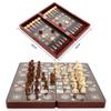 Luxury Knight Checkers Chess Backgammon Foldable Intellectual Entertainment Game 40X40Cm Portable 3-In-1 Board Multiple Modes