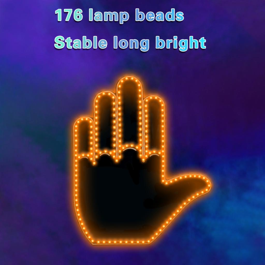 Автомобильный забавный светильник для жестов, фонарь для пальцев на заднем стекле автомобиля с дистанционным управлением, предупреждение, интерактивная ладонь