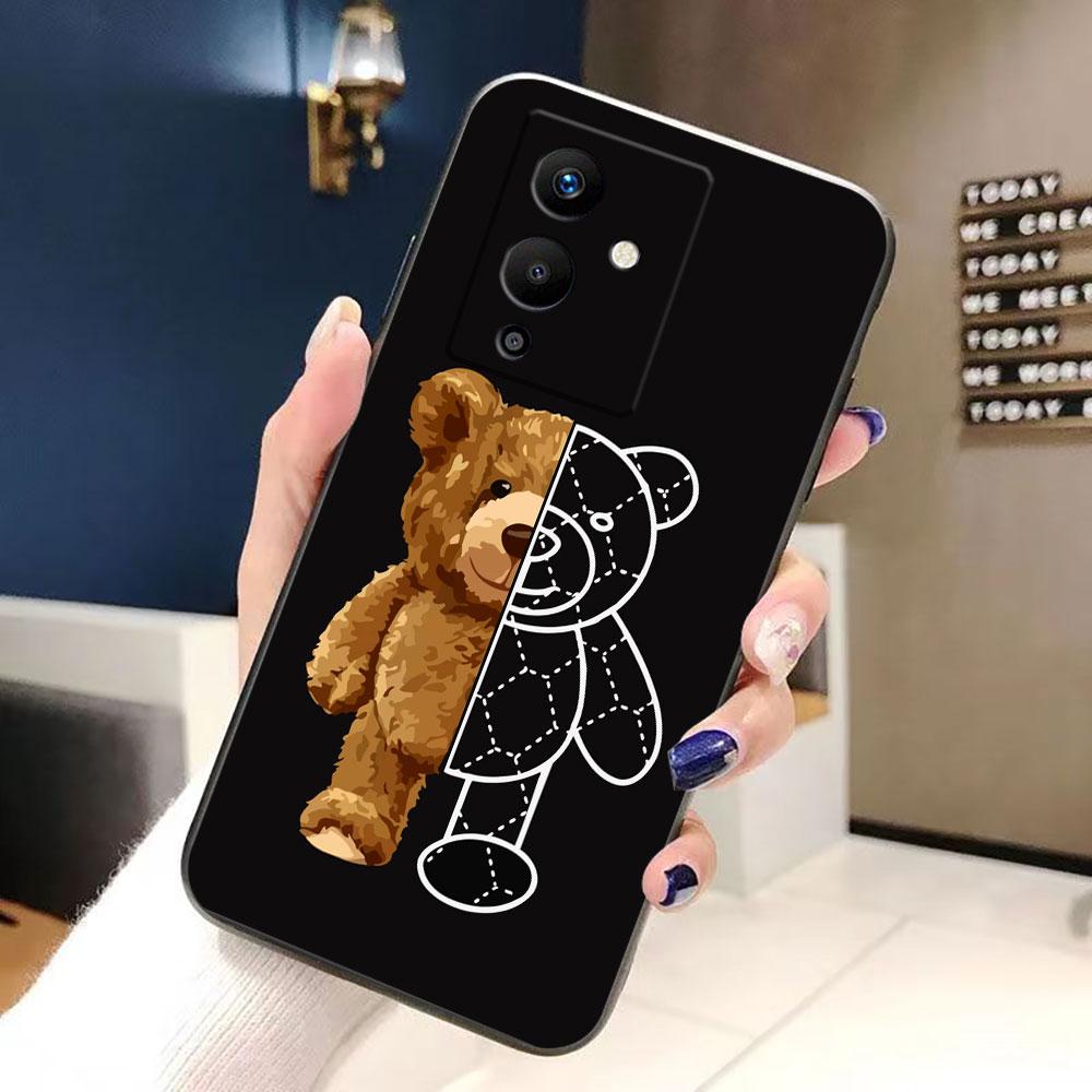 Забавный Милый Медведь Чехол для Телефона Для Infinix TECNO POP SPARK SMART 6 7 8 9 CAMON 40 30 30S 15 16 17 20 20C Pro Чехол Обложка Корпус Capa