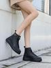 2024 Stylish Black Platform Women's Short Boots – Enhanced Height, Casual and Sporty Fit