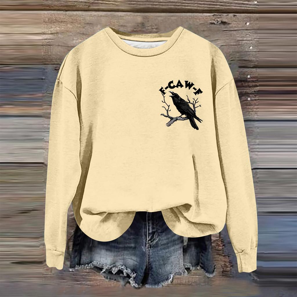 Женская модная повседневная толстовка с длинным рукавом, свободного кроя, с принтом