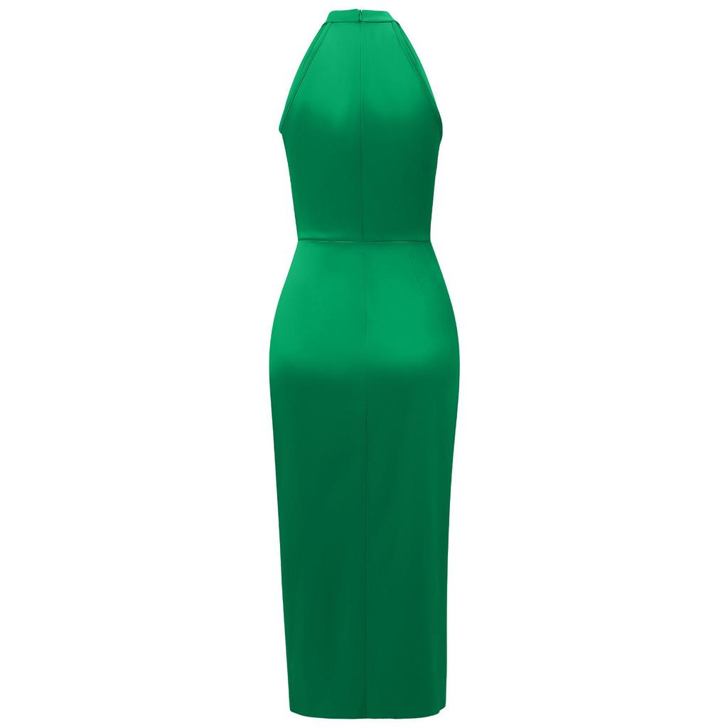 Женское весеннее однотонное платье без рукавов с завязками на шее, летнее повседневное длинное платье А-силуэта с высокой талией S-XL