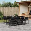 VidaXL 9pcs Garden Dining Set Black Cushions Wicker 3278046
