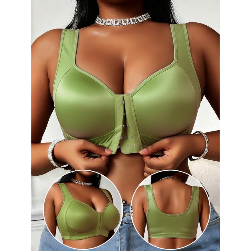 Women S Front Closure Push Up Plus Size Smooth Sports Bra No Underwire