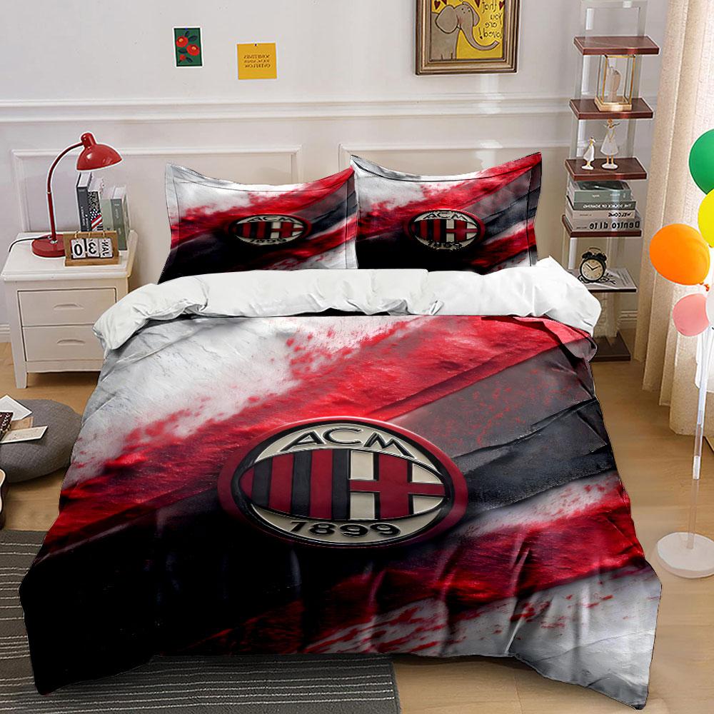 AC Milan logo pattern. Bedding sets Duvet cover sets Duvet covers Pillowcases(1 * Duvet Cover 2 * Pillowcases without duvet insert)
