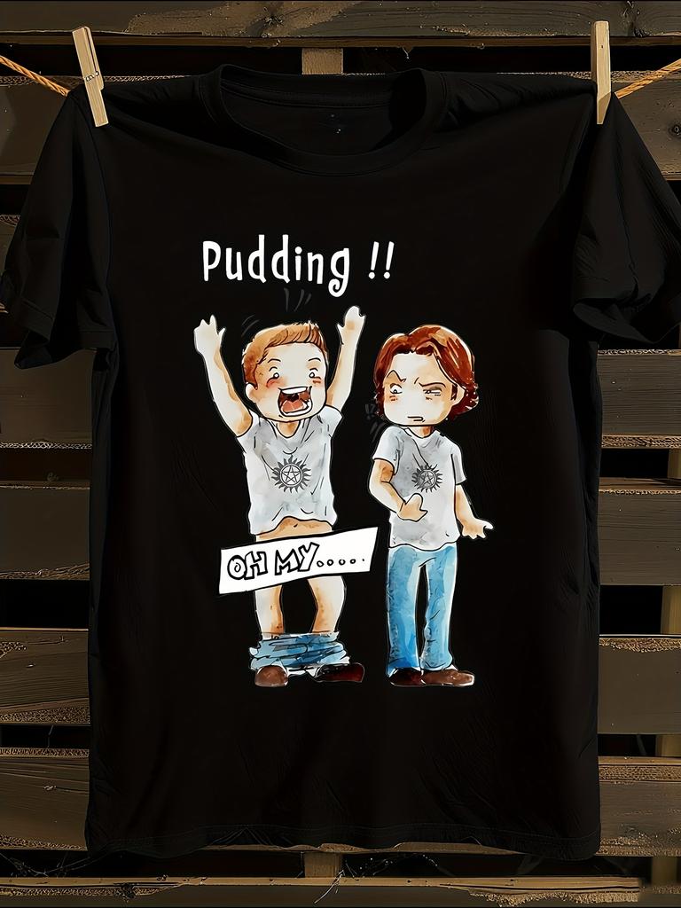 Funny Dean of Pudding Supernatural TV Show T-Shirt Mens Tshirt Womens Tshirts with Letters Print Short Sleeves T-Shirt Casual Street Tee Shirt Top