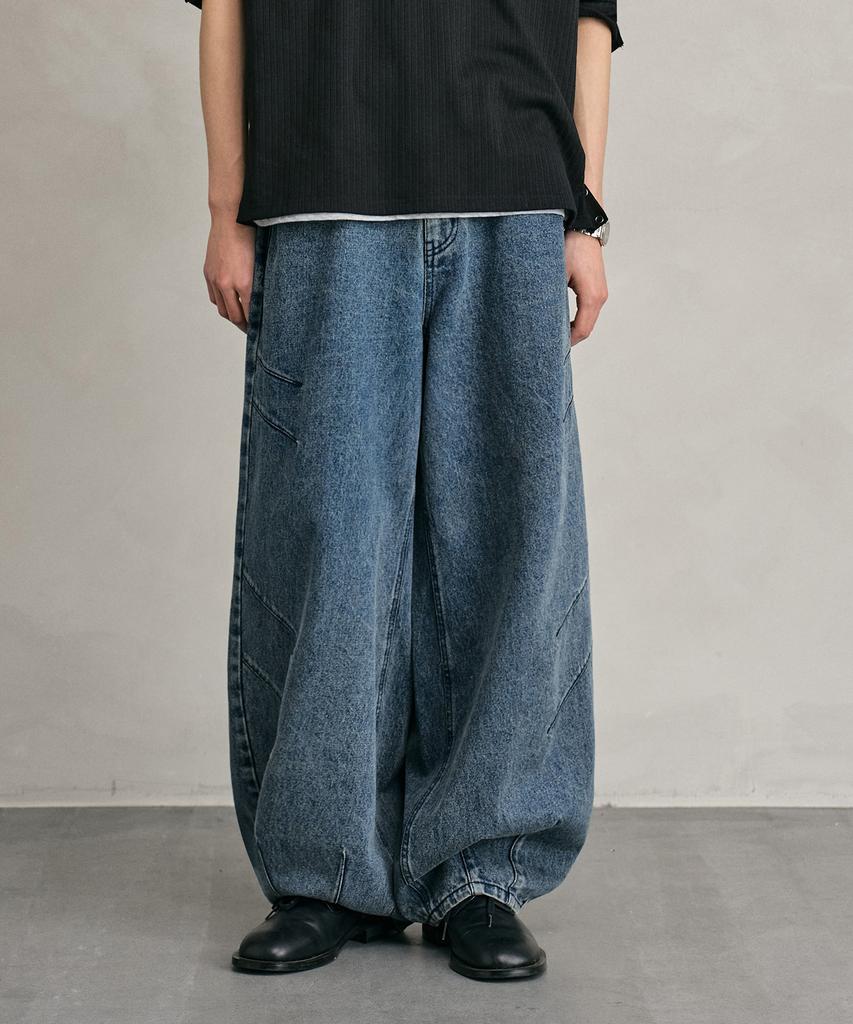 DECET Balloon Wide Jeans Dcpt055Stngrblue