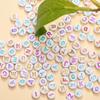 100Pcs 6.5mm Round Letter Beaded Acrylic Bracelet Necklace Jewelry Making Supplies