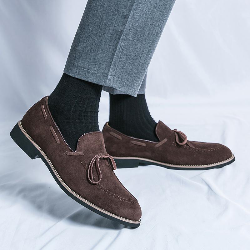Fashion 2025 New Fashion Trends Men Loafers Soft Business High Quality Spring Autumn Suede Leather Shoes Men Slip-on Flats Driving Shoes
