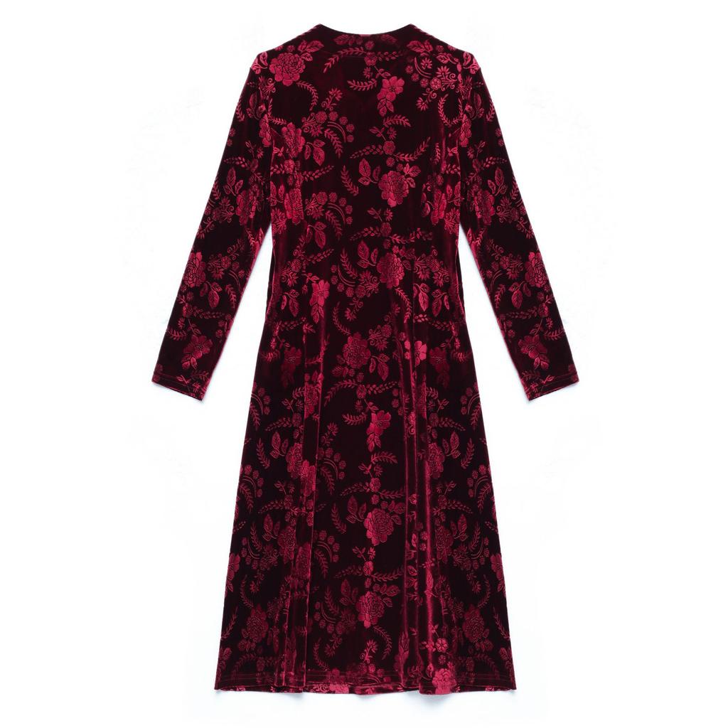 Осеннее бархатное платье для мамы больших размеров, тонкое платье средней длины с длинными рукавами для женщин среднего и пожилого возраста