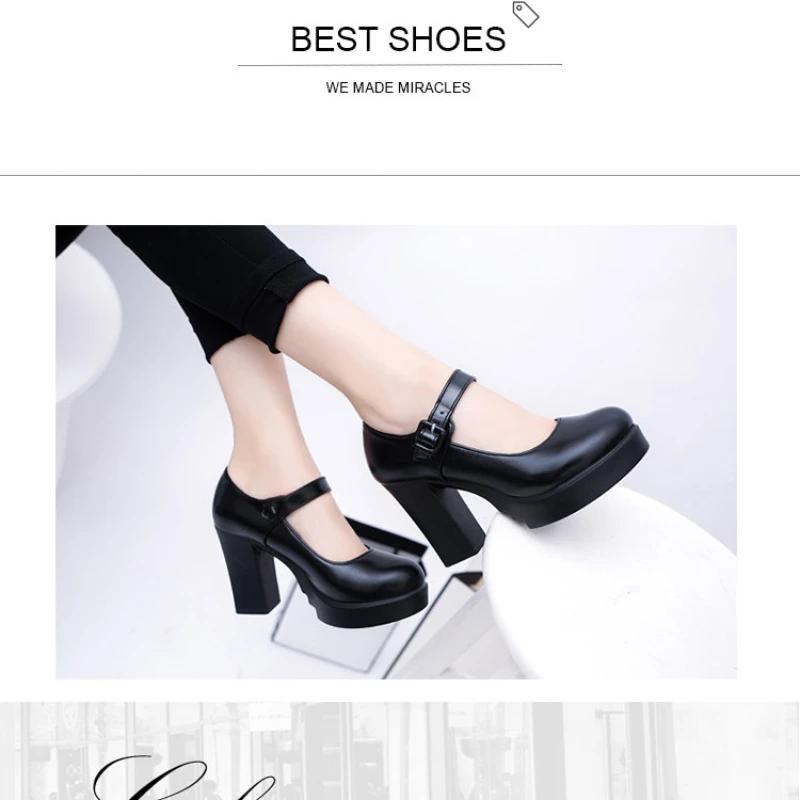 Туфли-лодочки на толстом каблуке, женские туфли с круглым носком, свадебные туфли, женские туфли для вечеринок и танцев, туфли с неглубоким носком и пряжкой на ремешке, женские туфли на высоком каблуке