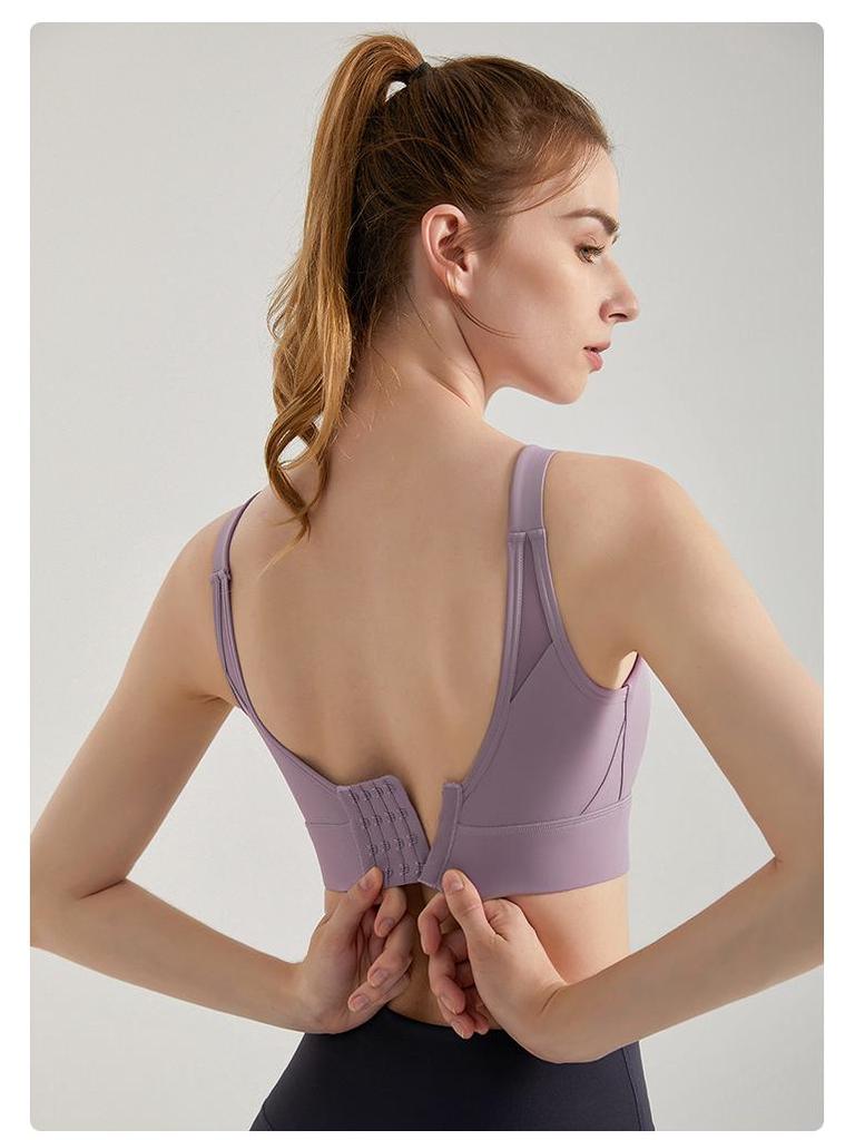 Женский ударопрочный спортивный бюстгальтер высокой интенсивности LAHN с красивой спинкой и цельной тонкой чашкой для бега и йоги