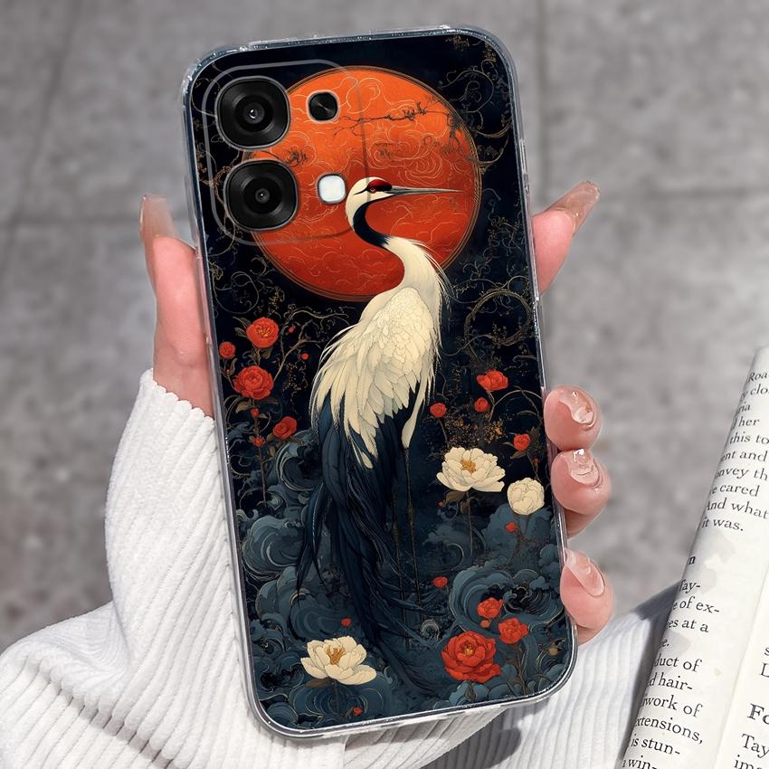 Для Oppo A6 Pro A6x A5x K13 Realme 15X C85 V70 V70s CT 7 7T 8 Чехлы для телефонов Красивые узоры Сакура Бабочки Корпус Мягкий силикон ТПУ Прозрачный корпус