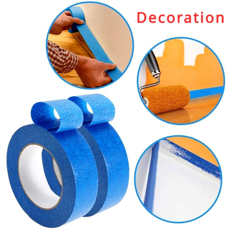 2/6/10Roll Paint Tape Blue Multi-surface Construction Masking Easy Removal Security Wall Painting 20M/Roll Home