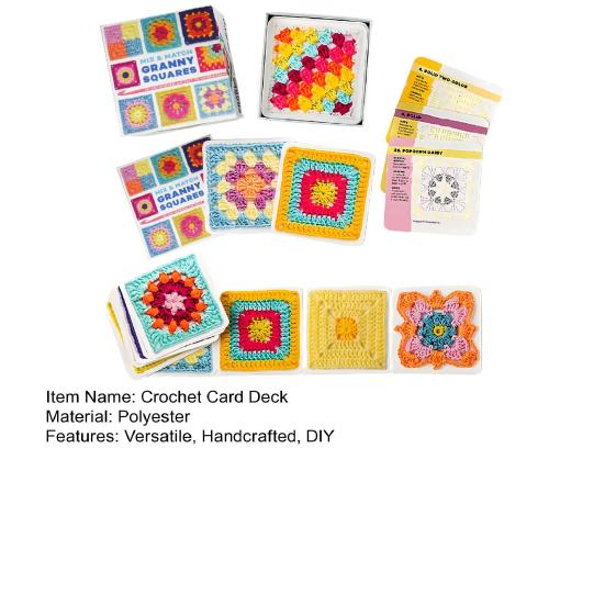 Колода карт «Бабушкин квадрат» 50 смешанных узоров для вязания крючком Колода карт Блоки для вязания крючком Одежда Аксессуары для взрослых Начинающий