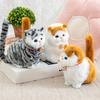 Realistic Meowing Kitten Plush Toy Soft Stuffed Kitten Model with Bamboo Charcoal Sleeping Cat Plushie for Air Purification Christmas Birthday Gift