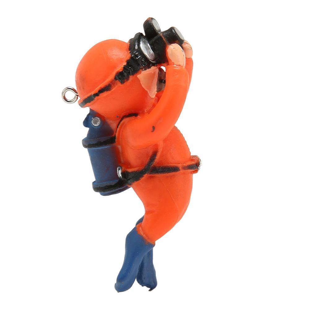 Aquarium Diver Decoration Floating Fish Tank Small Diver Model for Floating Aquarium Accessory Orange Fatty Taking