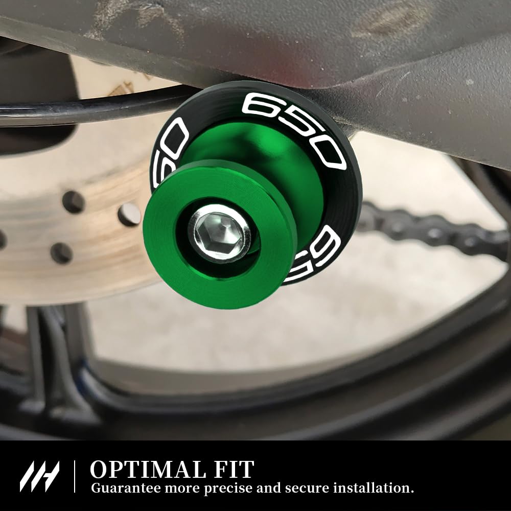 MotHeart M8 Swing Arm Bobbin Compatible Z650RS 2022-2024 Paddock Stand Shock Absorption Protective Slider z650rs Part (Green)