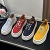 Thick-soled European Version of Canvas Shoes Women's Shoes 2025 Summer New Versatile Casual Shoes Comfortable One-pedal Lazy Soft Baseplate Shoes
