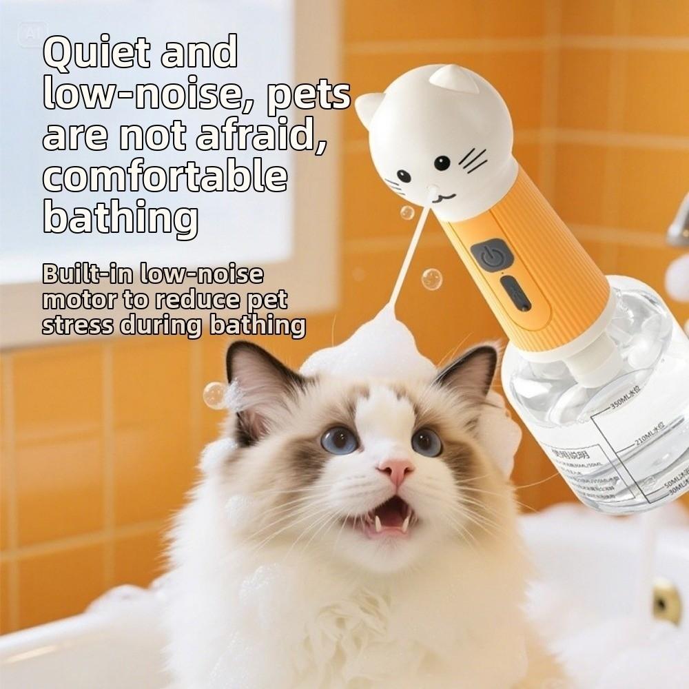 Машина для образования пены для питомцев в форме кошки Автоматическая очистка Дозатор кошачьего мыла Уход за лапами в спа-салоне
