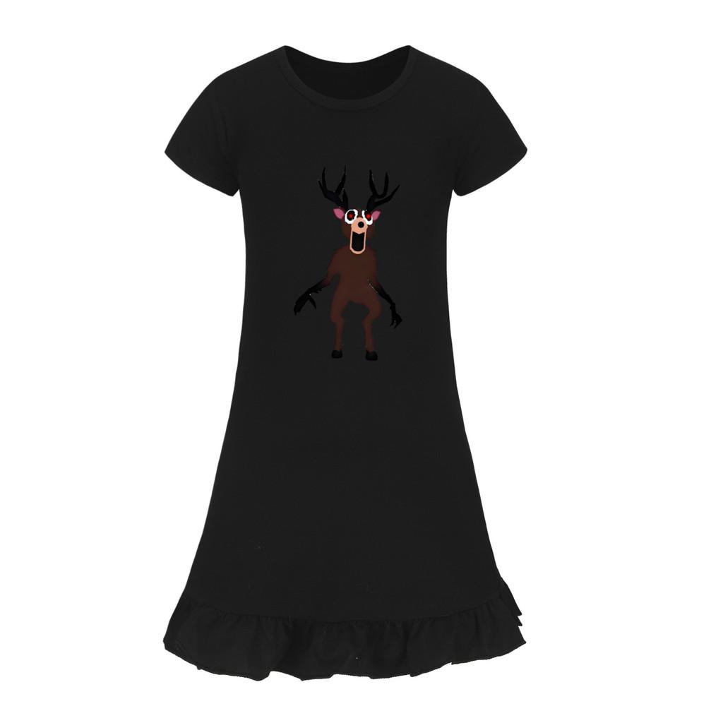 Kids Girls 99 Nights In the Forest Printed Ruffle Short Sleeves Casual Dress