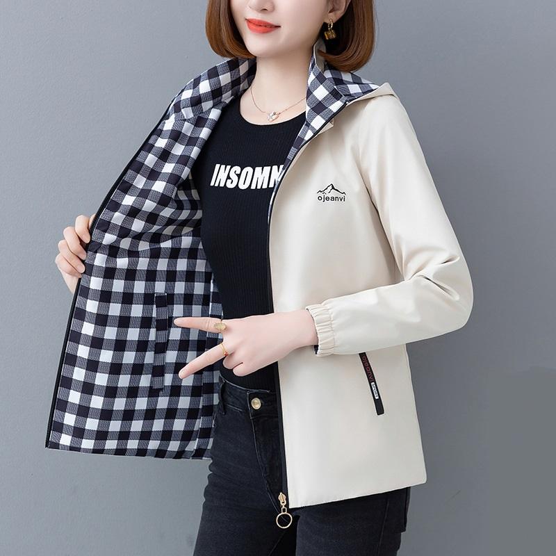 Double Sided Short Jacket for Women's Spring and Autumn Casual Versatile Jacket Top