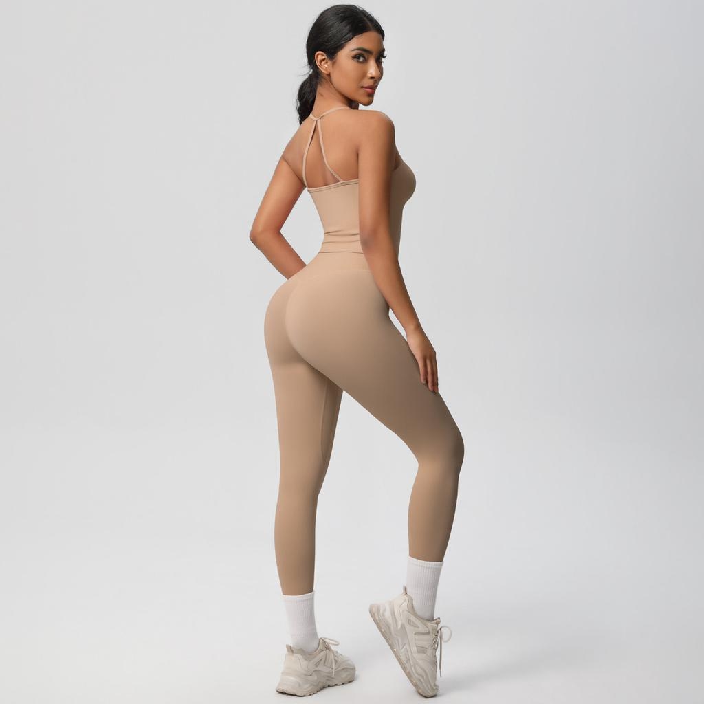 Shaving And Quick Drying Yoga Clothes, Sexy And Beautiful Back, Tight Fitting Sports Bra Set, Outdoor Running And Fitness Two-Piece Set For Women