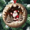 Christmas Hanging Ornament Xmas Tree Santa Pendant 2D Flat Acrylic Tree Decoration for Shopping Mall Office Hotel Bar Decor CDN