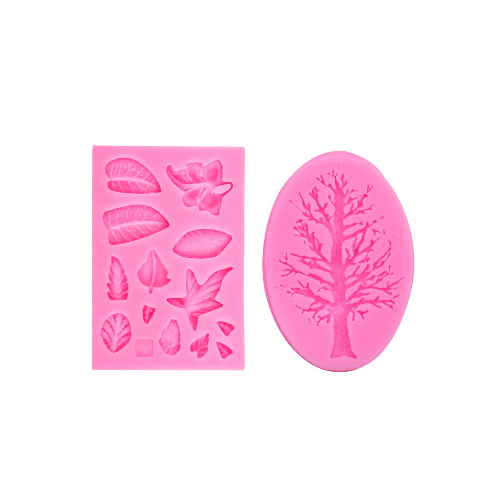 Large & Small Leaf Shaped Christmas Tree Fondant and Chocolate Mold