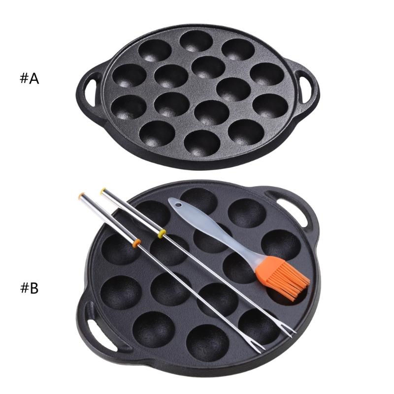 Форма для такояки круглая, для выпечки блинов, литая чугунная