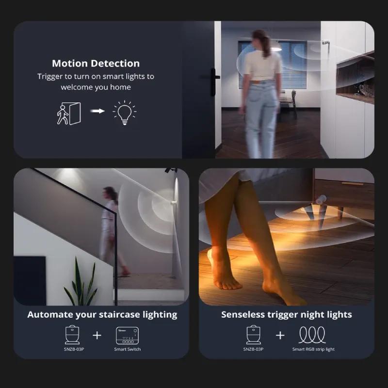 SONOFF SNZB-03P SNZB 03P Zigbee Motion Sensor Human Presence Sensor 5-Sec Faster Detection Smart Scene Google Home Assistant