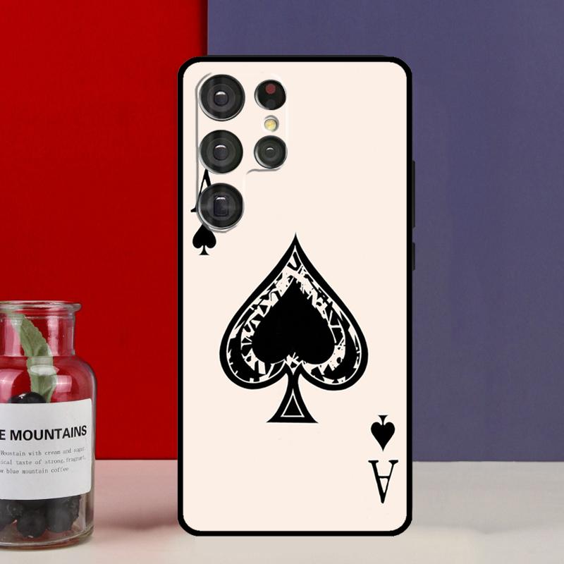 Чехол Funda с картой пик (Ace of spades) для Samsung Galaxy S25 Ultra S9 S10 S20 S21 S22 Plus S23 FE S24 Ultra