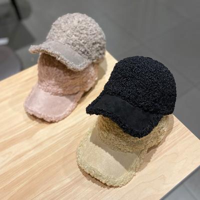 Зимние шапки для женщин в корейском стиле, бейсболка из искусственной овчины, женская универсальная повседневная теплая бейсболка, новый стиль осень-зима