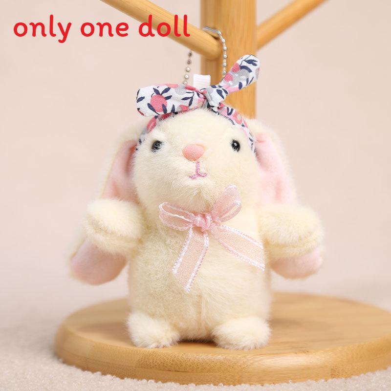 Plush Rabbit Keychain With Ribbon For Girls And Women Gift Accessory