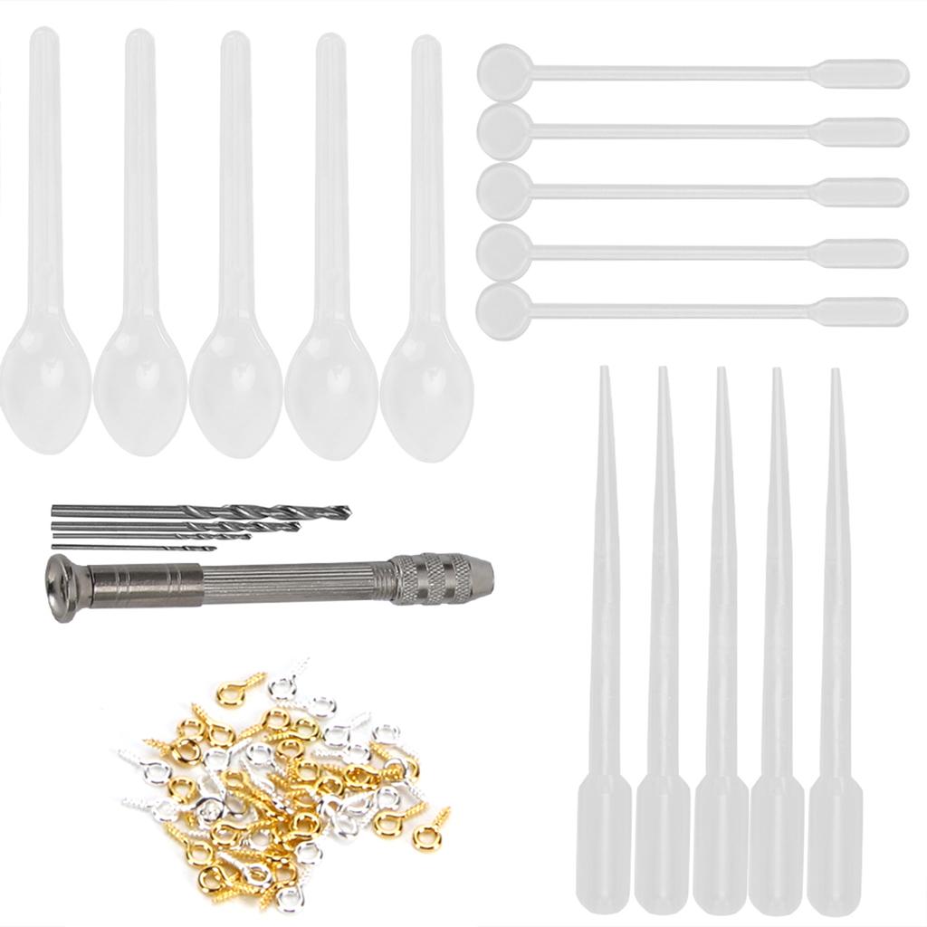 DIY Jewelry Pendant Making Dropper Hand Drill Screw Eye Tools Kits Supplies Accessory