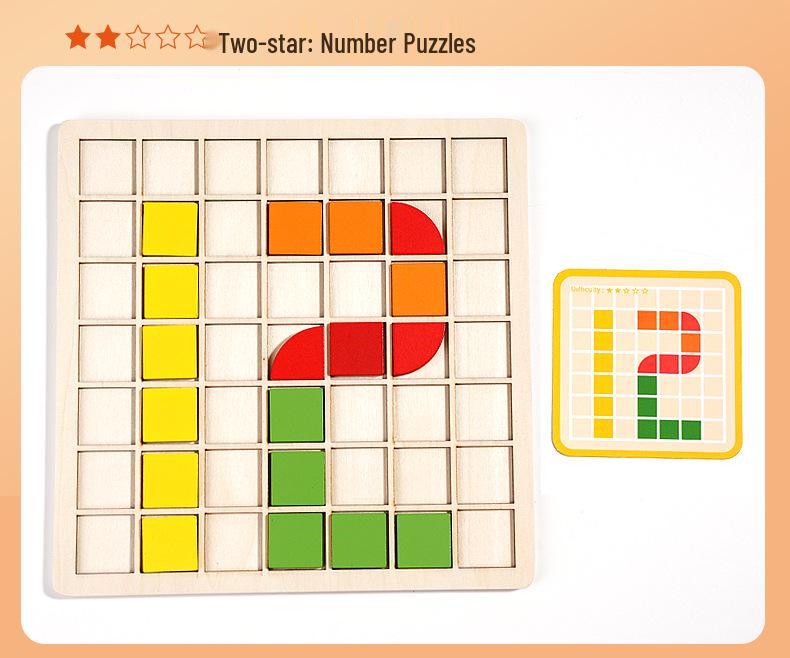 Mosaic 3D Wooden Puzzle Building Blocks for Kids