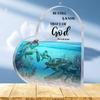 Акриловая декоративная табличка на тему океана с изображением черепахи, кораллового рифа и вдохновляющим библейским стихом (Псалом 46:10) Настольное украшение, Уникальный памятный подарок для