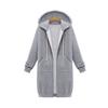 Autumn and Winter Women's Plus Size Hooded Long Sleeve Sweatshirt Mid-Length Jacket
