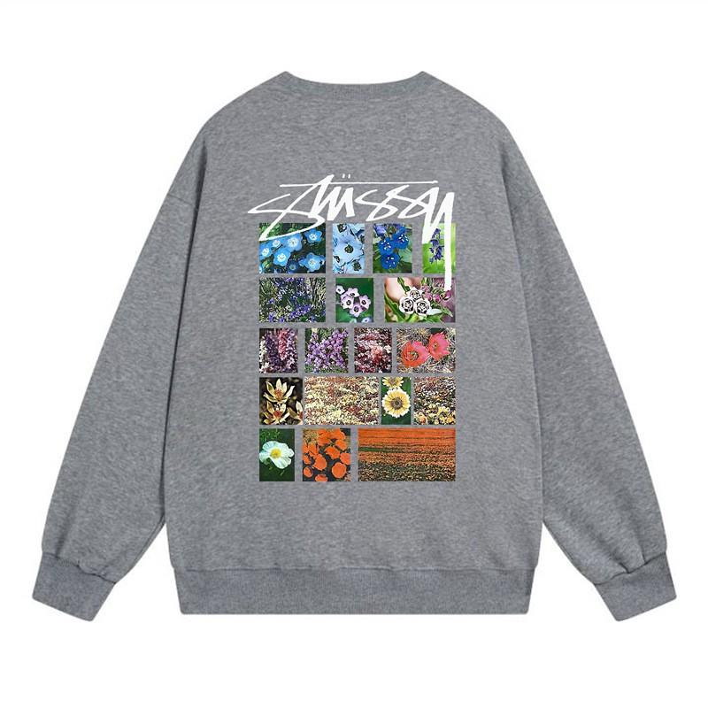 Unisex Streetwear Letter Print Fleece Cotton Sweatshirt Loose Fit Round Neck Long Sleeve Winter Daily Wear