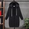 Women's Fall and Winter Warm Long Zipper Jacket Hooded Casual Cardigan Thickened Casual Hooded Sportswear
