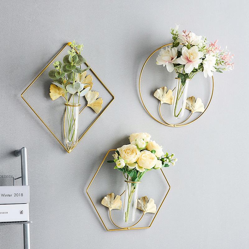 Ваза для настенного подвешивания в стиле минимализма, креативное настенное украшение, стеклянная гидропонная ваза, цветочный горшок, украшение для гостиной, прихожей