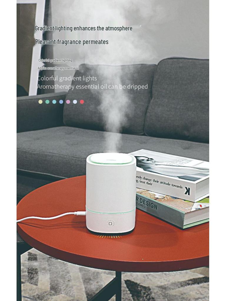 Аромадиффузор с текстурой дерева: Ультразвуковой увлажнитель воздуха с 7-цветной светодиодной подсветкой для дома и автомобиля