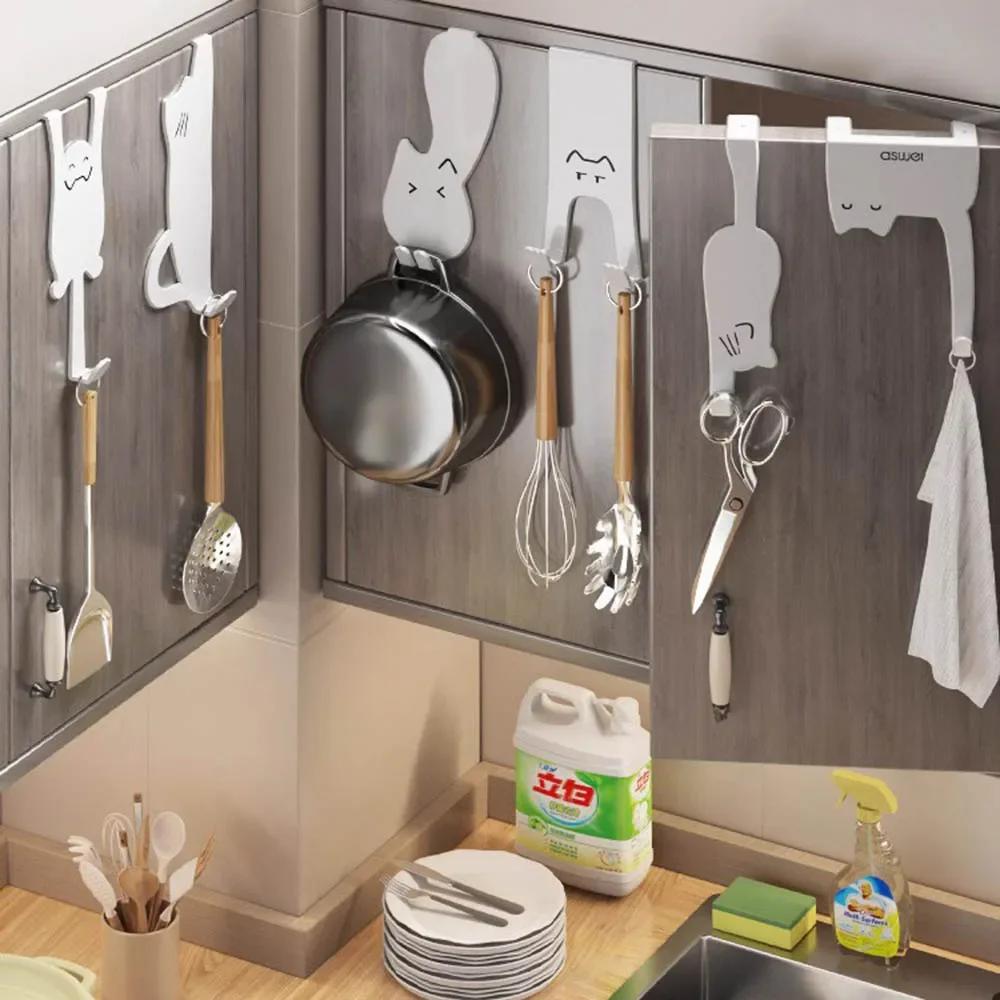Отдельные небольшие вешалки для дверей Крючки для дверей без отверстий Стеллажи для хранения Дверцы кухонных шкафов Головные уборы Настенные вешалки для пальто